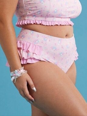 Sanrio My Melody Pink Ruffle Swim Skirt Plus Size 1X Beach Kawaii Vibe Cute
